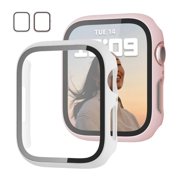 Tempered glass+Case for Apple watch Accessories 44mm 45mm 41mm 40mm iwatch Screen Protector Apple Watch Series 9 8 7 6 5 4 SE 3 - Image 4