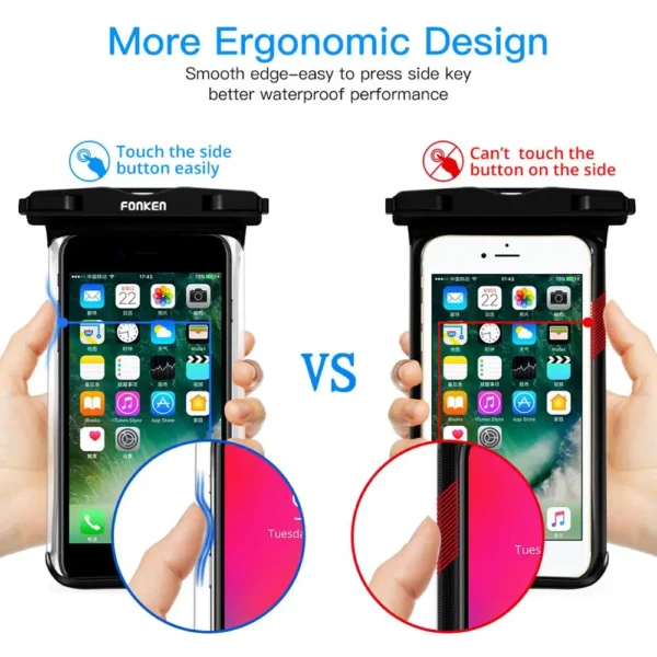 FONKEN Full View Waterproof Case for Phone Underwater Snow Rainforest Transparent Dry Bag Swimming Pouch Big Mobile Phone Covers - Image 3
