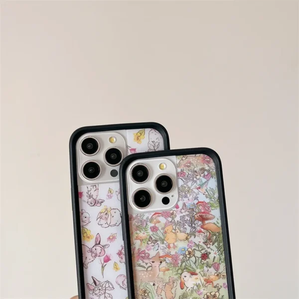 Wildflower 3D Girls bow high heels Phone Case for iPhone 16 15 14 13 12 Pro Max Plus 16pro 15pro WF Rabbit Cute Cartoon Cover - Image 4