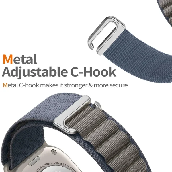 Alpine Loop Strap for Apple Watch Ultra Band 49mm 45mm 44mm 42mm 41mm 40mm Metal C-Hook Bracelets iwatch SE serie 9 8 7 6 5 4 10 - Image 3