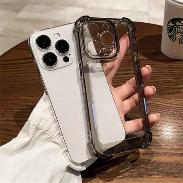 Luxury Shockproof Clear Phone Case For iPhone 16 15 14 13 12 11 Pro Max XR XS 8 Plus Silicone Bumper Transparent Hard Back Cover - Image 3