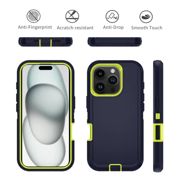 Armor Shockproof Defender Phone Case For iphone 11 12 13 14 15 Pro Max X XS XR XSMAX 7 8 Plus SE2 SE4 Hard PC+TPU Back Cover - Image 2