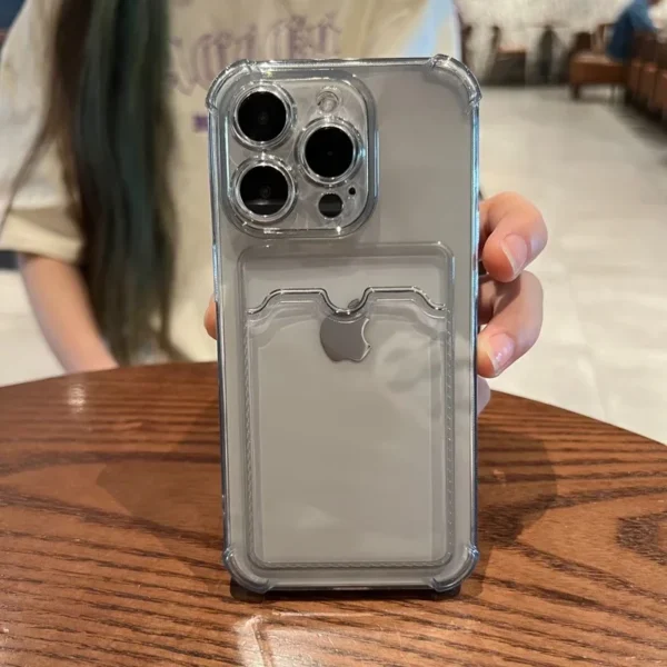 Luxury Soft Card Bag Phone Case For iPhone 16 15 14 13 12 11 Pro Max Mini X XS Max XR 7 8 Plus SE 2020 Transparent Bumper Cover - Image 5