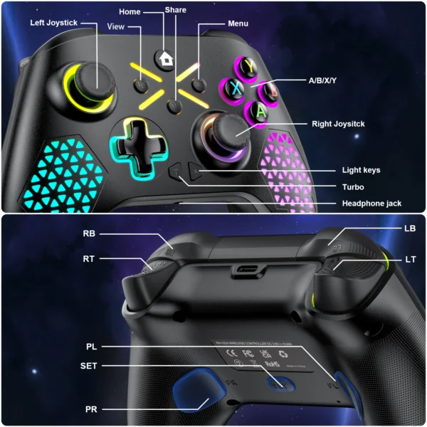 Wireless Gamepad For Xbox One ,Xbox Seris S ,Xbox Series X Console Win 7 8 10 Dual Vibra With Six Axis Gyroscope Game Controller - Image 6