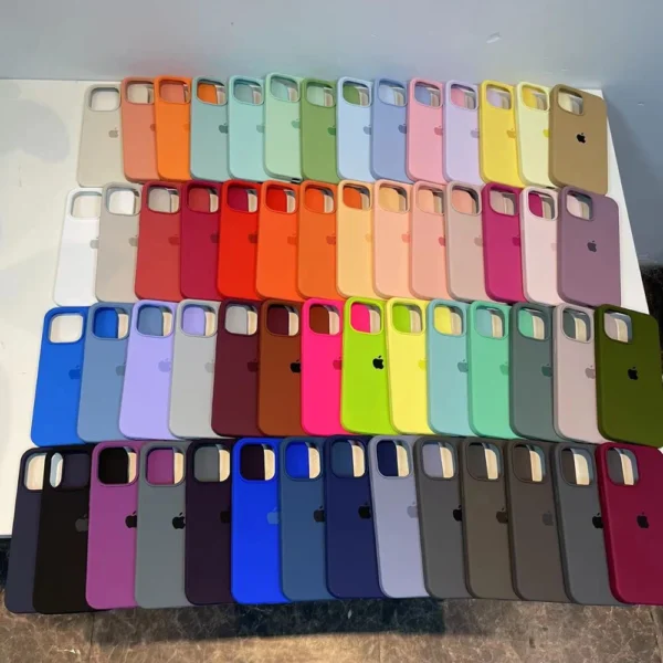 Original Liquid Silicone Phone Case for iPhone 15 16 14 13 12 11 Pro Max Apple Cases for iPhone 12 13 11 14 15 Full Logo Cover - Image 3