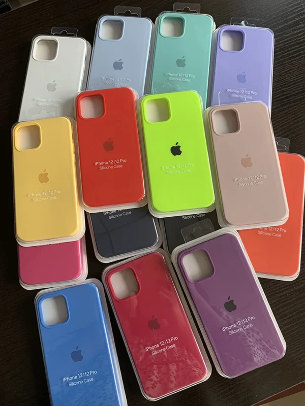 Original Liquid Silicone Phone Case for iPhone 15 16 14 13 12 11 Pro Max Apple Cases for iPhone 12 13 11 14 15 Full Logo Cover - Image 2