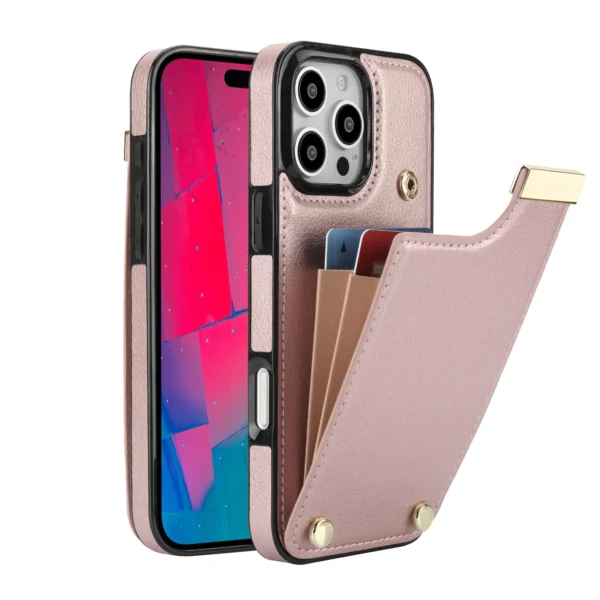 Shockproof Leather Card Holder Wallet Case For iPhone 16 Pro Max 15 14 13 12 11 XR XS X, Flip Cards Pocket Phone Cover Funda