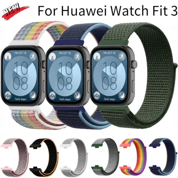 Official Nylon Strap For Huawei Watch Fit 3 Smartwatch Sports Correa For Huawei Watch Fit 3 band Woven Belt Bracelet Accessory