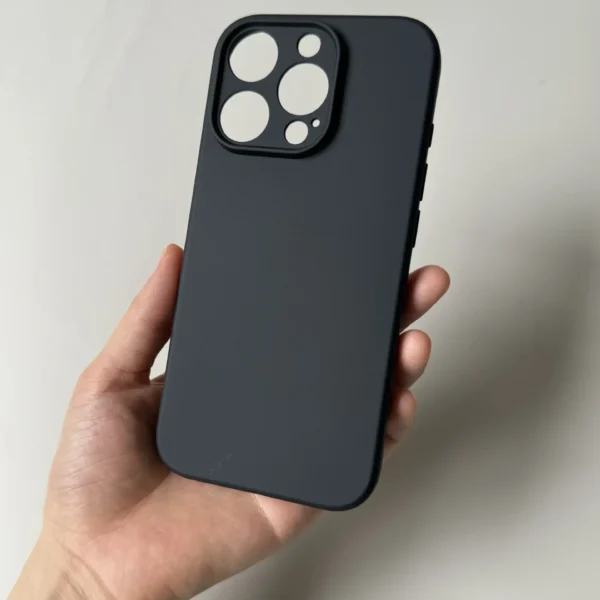 Luxury Full Black Silicone Matte Phone Case For iphone 16 15 14 13 12 11 Pro Max 16 15 14 7 8 Plus Back Cover TPU Soft Case - Image 3
