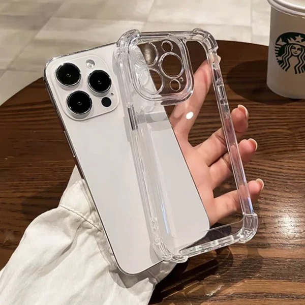 Luxury Shockproof Clear Phone Case For iPhone 16 15 14 13 12 11 Pro Max XR XS 8 Plus Silicone Bumper Transparent Hard Back Cover - Image 2