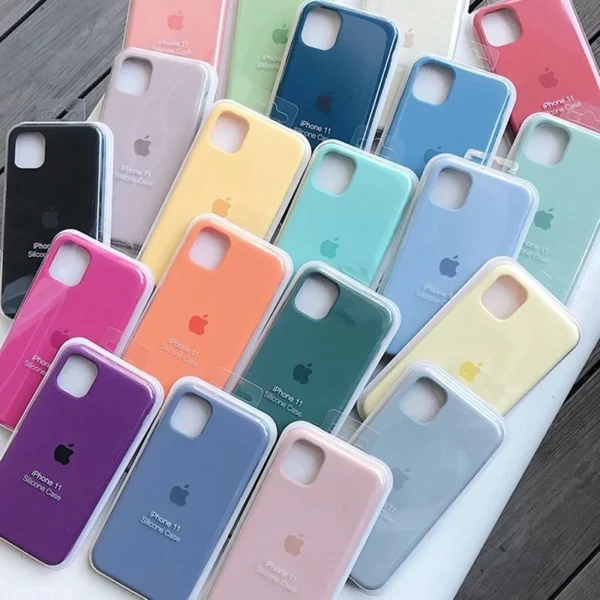 Original Liquid Silicone Phone Case for iPhone 15 16 14 13 12 11 Pro Max Apple Cases for iPhone 12 13 11 14 15 Full Logo Cover