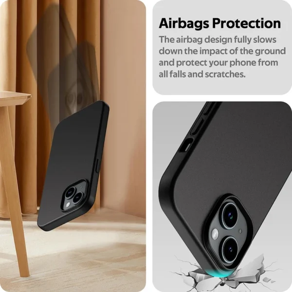 Luxury Matte Silicone Soft Case For iPhone 15 14 Plus 13 12 Mini 11 Pro XS Max X XR SE 2 3 7 8 Plus Ultra Thin Solid Black Cover - Image 4