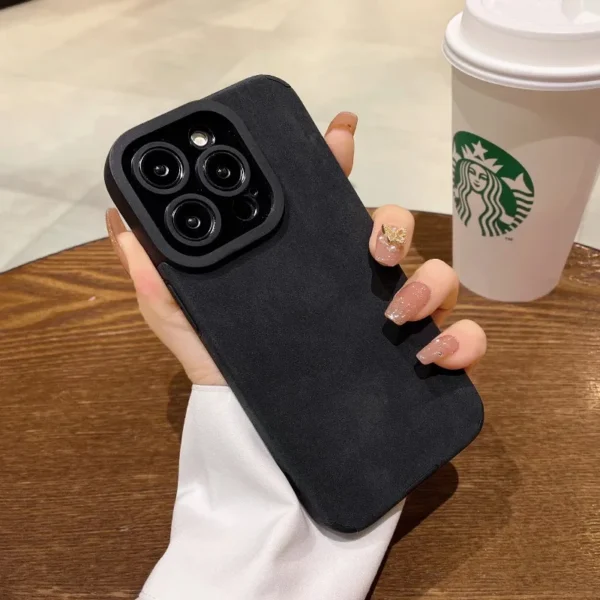Fashion Matte Leather Silicone Case For iPhone 14 Plus 12 13 Mini 11 16 15 Pro Max 7 8 XR X XS Lens Protection Shockproof Cover - Image 2