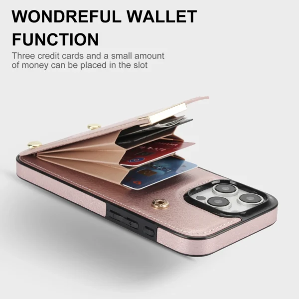 Shockproof Leather Card Holder Wallet Case For iPhone 16 Pro Max 15 14 13 12 11 XR XS X, Flip Cards Pocket Phone Cover Funda - Image 4