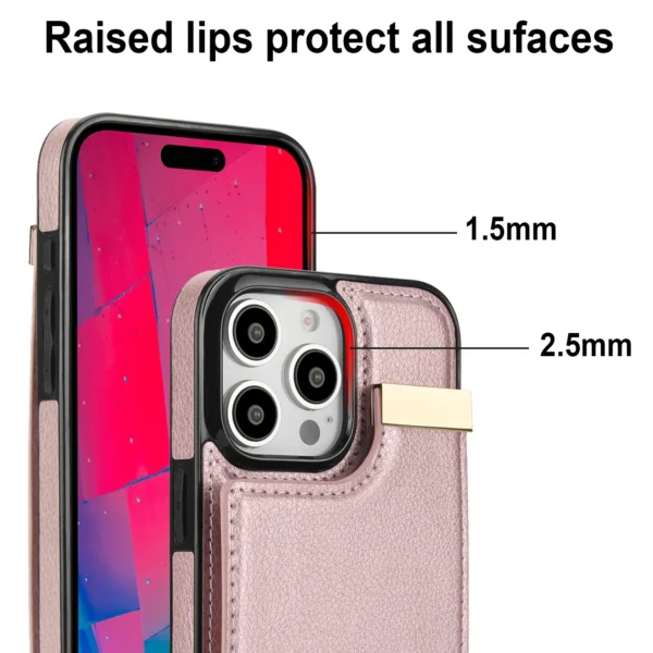 Shockproof Leather Card Holder Wallet Case For iPhone 16 Pro Max 15 14 13 12 11 XR XS X, Flip Cards Pocket Phone Cover Funda - Image 5