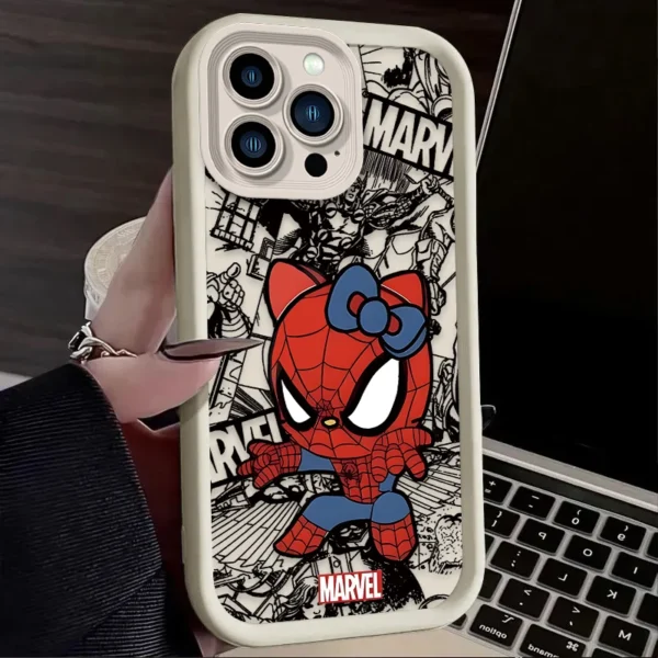 Spider Man Cute Hello Kitty Silicone Phone Case For iPhone 15 Case iPhone 14 13 12 11 Pro Max X XS XR 7 8 Plus SE 2020 TPU Cover - Image 3