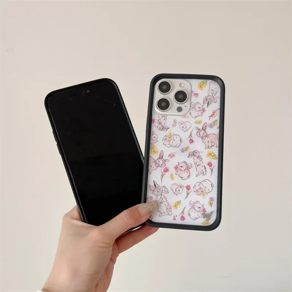 Wildflower 3D Girls bow high heels Phone Case for iPhone 16 15 14 13 12 Pro Max Plus 16pro 15pro WF Rabbit Cute Cartoon Cover - Image 6