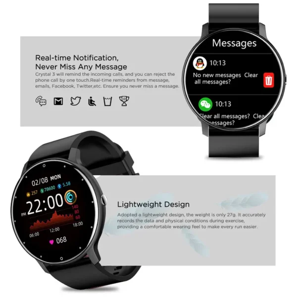 Men Smart Watch Full Touch Screen Digital Fitness Tracker IP68 Waterproof Sports Smartwatch for Women Xiaomi Huawei Phones 2023 - Image 5