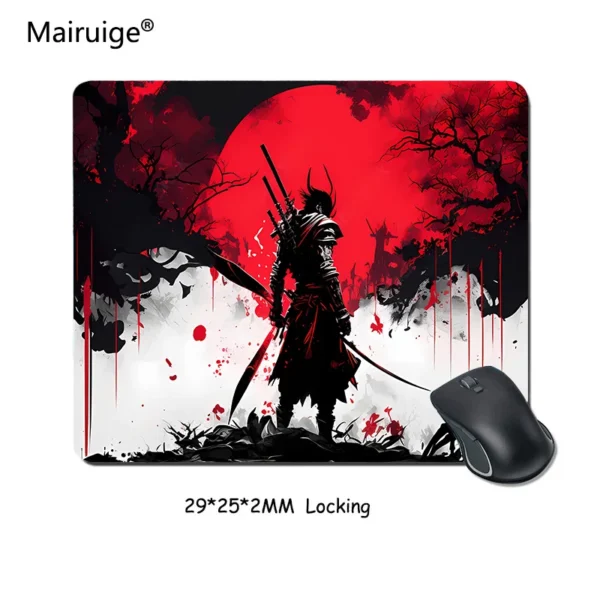 Samurai Warrior Mouse Pad Gamer Computer Accessories Keyboard Table Mat Black Mousepad Company Gaming Laptop Desk Accessory Pc - Image 4