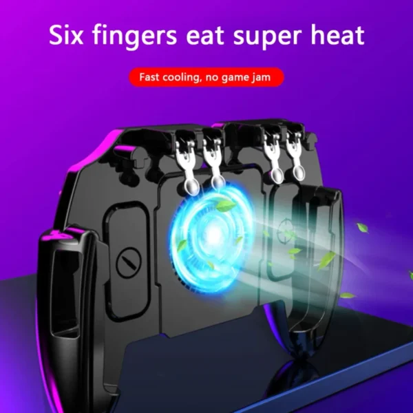 M10 M11 6 fingers gamepad mobile phone shooting gaming button trigger gamepad for PUBG game controller joystick with cooling fan - Image 2