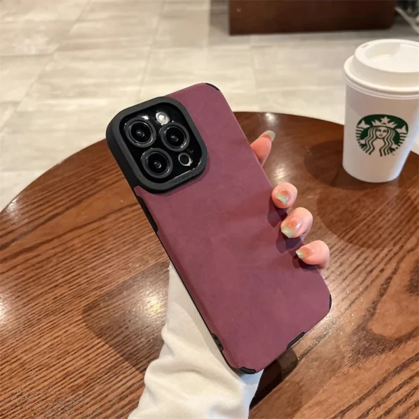 Fashion Matte Leather Silicone Case For iPhone 14 Plus 12 13 Mini 11 16 15 Pro Max 7 8 XR X XS Lens Protection Shockproof Cover - Image 4