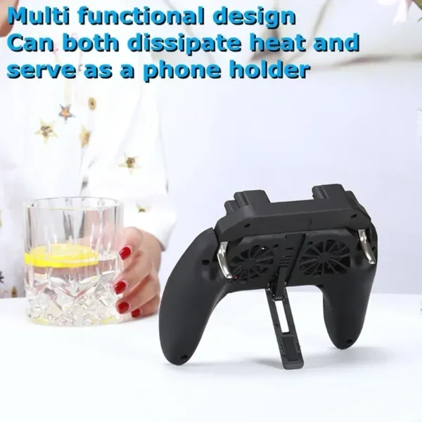 H10 4 Fingers Mobile Phone Game Handle w/ Radiator Aim Shooting Gamepad Joystick Controller for IOS Android Gaming Accessories - Image 2