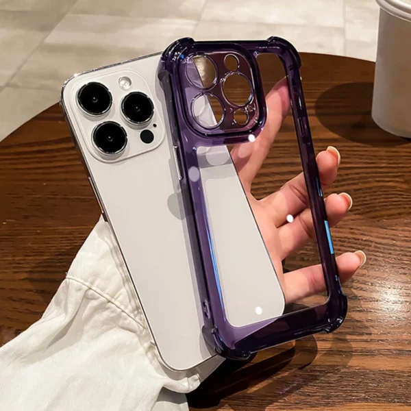Luxury Shockproof Clear Phone Case For iPhone 16 15 14 13 12 11 Pro Max XR XS 8 Plus Silicone Bumper Transparent Hard Back Cover - Image 4
