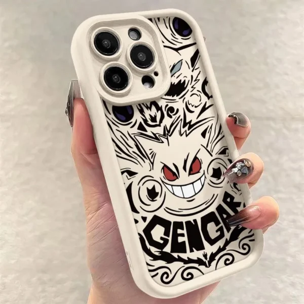 Pokemon Gengar Phone Case for iPhone 15 14 13 12 Mini 11 Pro Max XS X XR 8 7 6S 6 Plus SE 2020 Liquid Silicone Shockproof Cover - Image 5