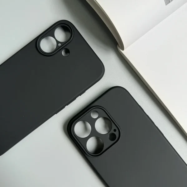 Luxury Full Black Silicone Matte Phone Case For iphone 16 15 14 13 12 11 Pro Max 16 15 14 7 8 Plus Back Cover TPU Soft Case - Image 2