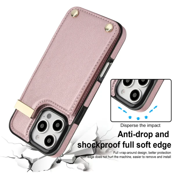 Shockproof Leather Card Holder Wallet Case For iPhone 16 Pro Max 15 14 13 12 11 XR XS X, Flip Cards Pocket Phone Cover Funda - Image 2