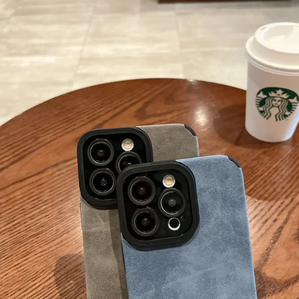 Fashion Matte Leather Silicone Case For iPhone 14 Plus 12 13 Mini 11 16 15 Pro Max 7 8 XR X XS Lens Protection Shockproof Cover - Image 6