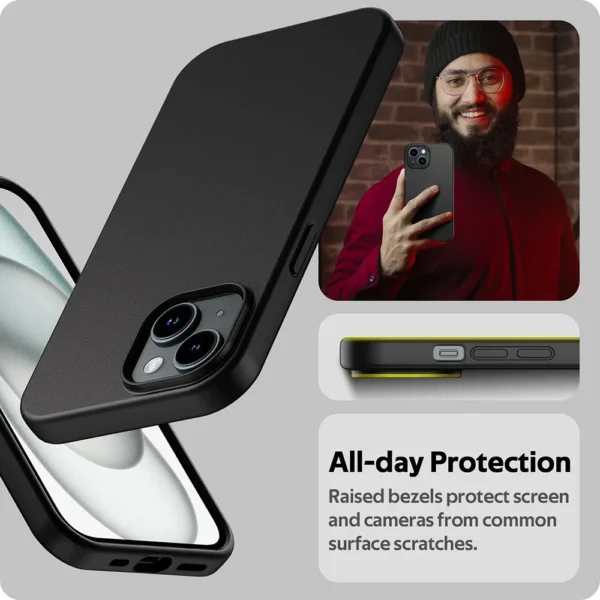 Luxury Matte Silicone Soft Case For iPhone 15 14 Plus 13 12 Mini 11 Pro XS Max X XR SE 2 3 7 8 Plus Ultra Thin Solid Black Cover - Image 5