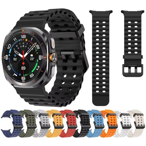 Original Strap for Samsung Galaxy watch Ultra 47mm accessories Marine Silicone Sport Bracelet Correa Galaxy watch 7 Ultra Band - Image 2