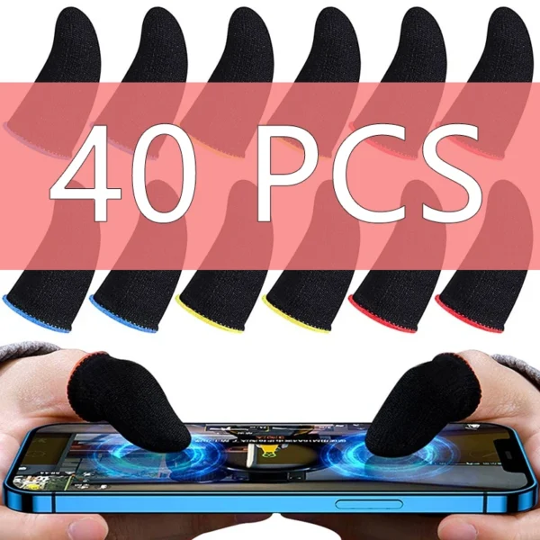 20pcs 40pcs Fingertips For Game PUBG Mobile Anti Slip Finger Glove Game Controller Finger Sleeve For Touch Screen Mobile Gaming