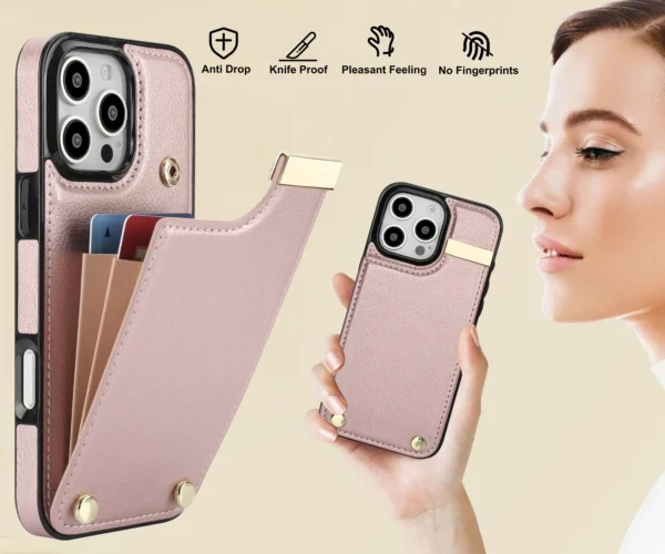 Shockproof Leather Card Holder Wallet Case For iPhone 16 Pro Max 15 14 13 12 11 XR XS X, Flip Cards Pocket Phone Cover Funda - Image 6