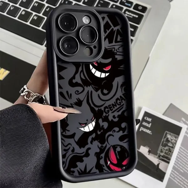 Pokemon Gengar Phone Case for iPhone 15 14 13 12 Mini 11 Pro Max XS X XR 8 7 6S 6 Plus SE 2020 Liquid Silicone Shockproof Cover - Image 3